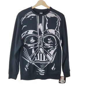Disney Star Wars Sweatshirt Mens Small Darth Vader‎ Black White Graphic New